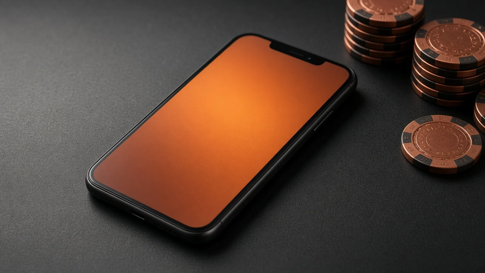 Telefon obok miedzianych żetonów
